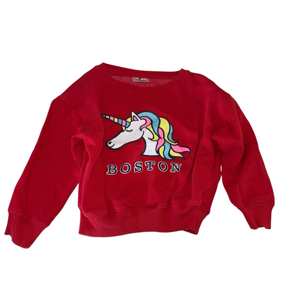 Vintage Unicorn Boston Sweatshirt Red Size Small